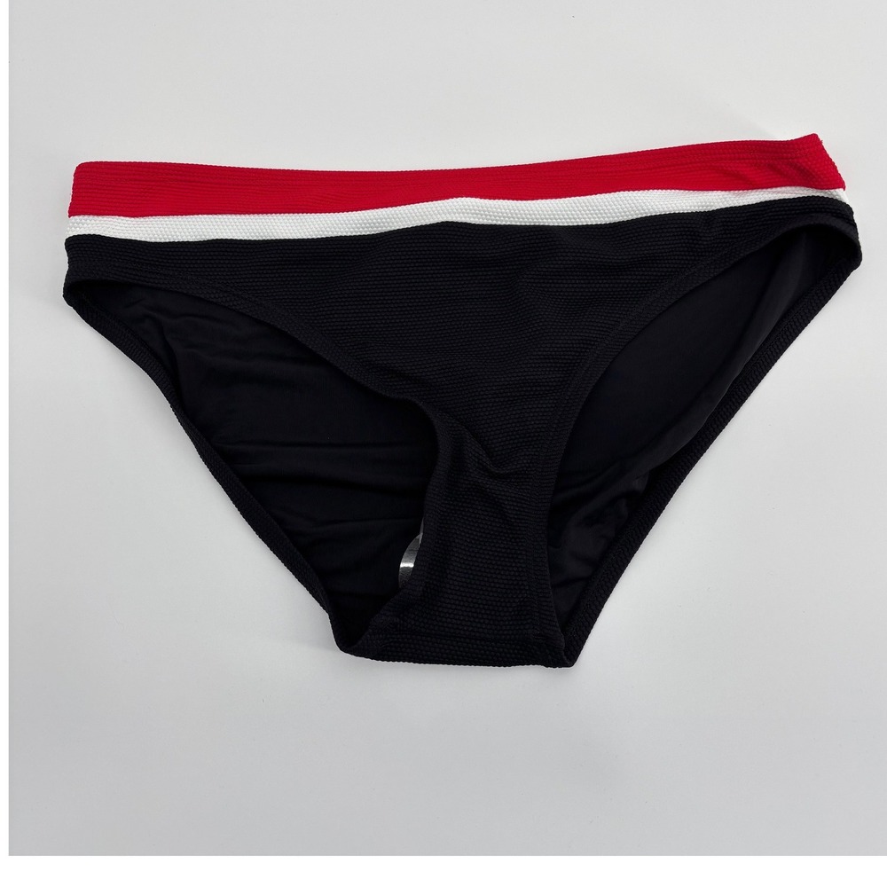 Tommy Bahama Womens Size Medium Bikini Bottoms Red White Black Waffle Knit